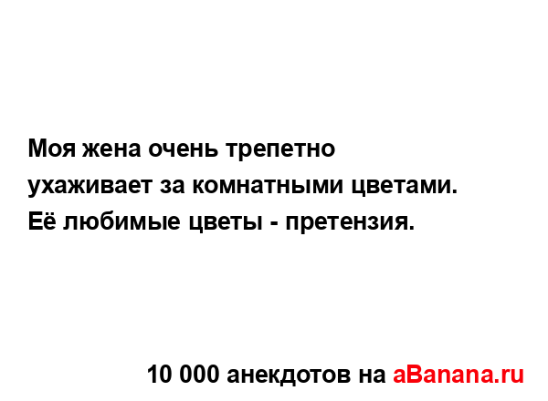 Моя жена очень трепетно ухаживает за комнатными...