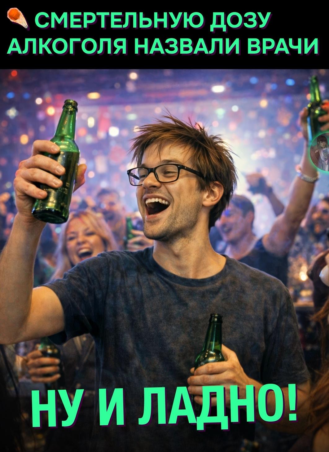 ☝ Врачи сообщили, что для мужчины весом 70–80 кг смертельно опасными могут стать 0,7–1,2 литра крепкого алкоголя, выпитые за несколько часов.
