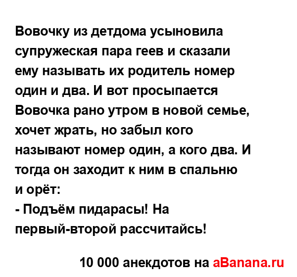 Вовочку из детдома усыновила супружеская пара геев и...