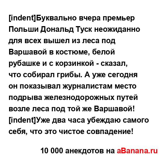 [indent]Буквально вчера премьер Польши Дональд Туск...