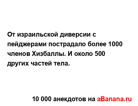 От израильской диверсии с пейджерами пострадало более...