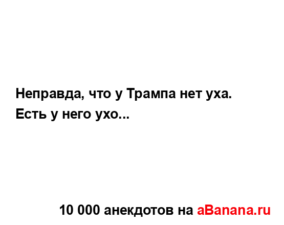 Неправда, что у Трампа нет уха. Есть у него ухо......