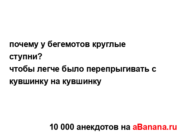 почему у бегемотов круглые ступни?
...