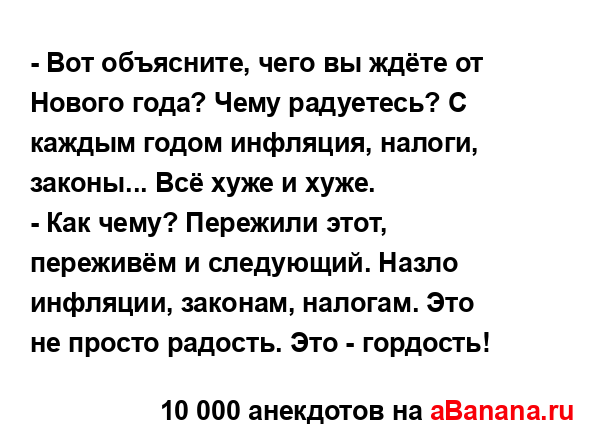 - Вот объясните, чего вы ждёте от Нового года? Чему...