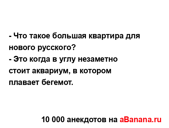 - Что такое большая квартира для нового русского?
...