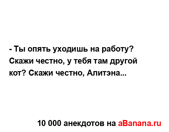 - Ты опять уходишь на работу? Скажи честно, у тебя там...