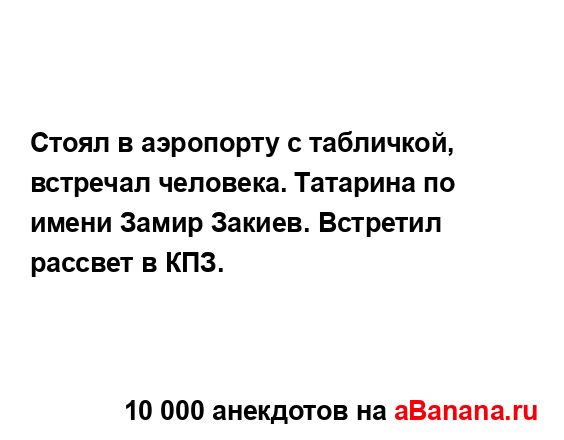 Стоял в аэропорту с табличкой, встречал человека....