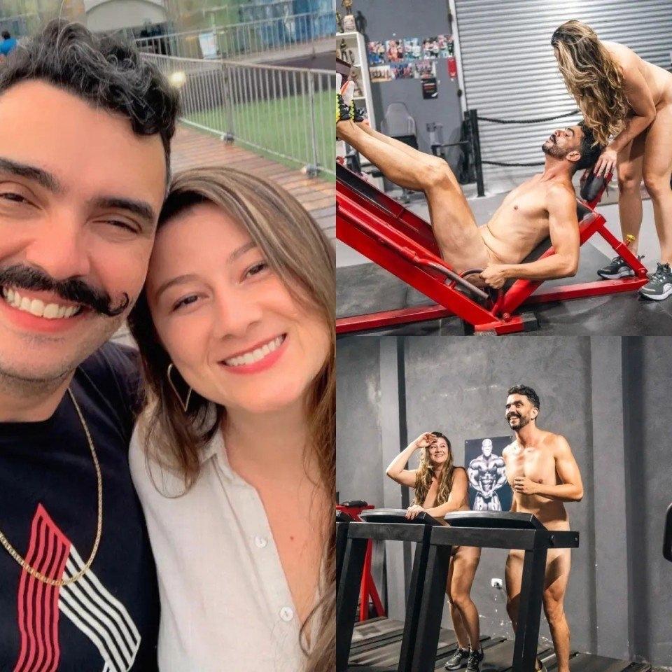 Пара блогеров из Бразилии занимается голышом в спортзале, чтобы оставаться в форме