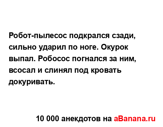 Робот-пылесос подкрался сзади, сильно ударил по ноге....