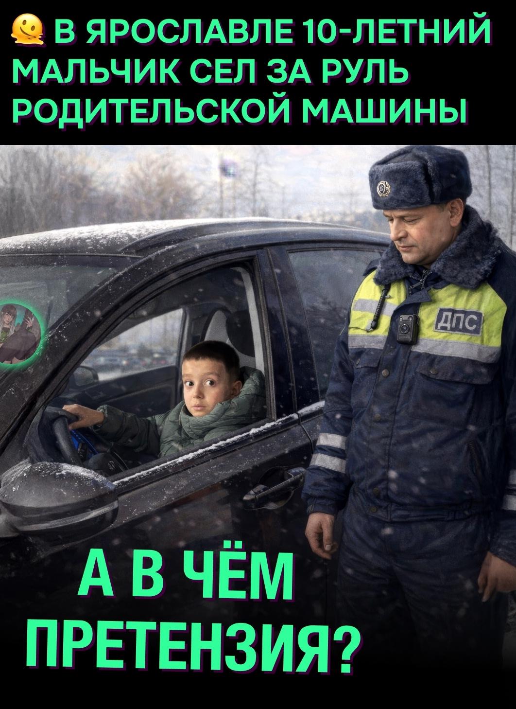 ☝ Очевидцы заметили ребёнка за рулём и остановили его, после чего вызвали ДПС. Сотрудники полиции установили личности родителей юного водителя.