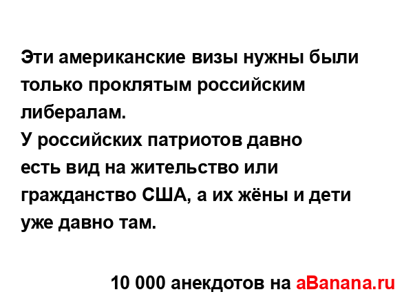 Эти американские визы нужны были только проклятым...