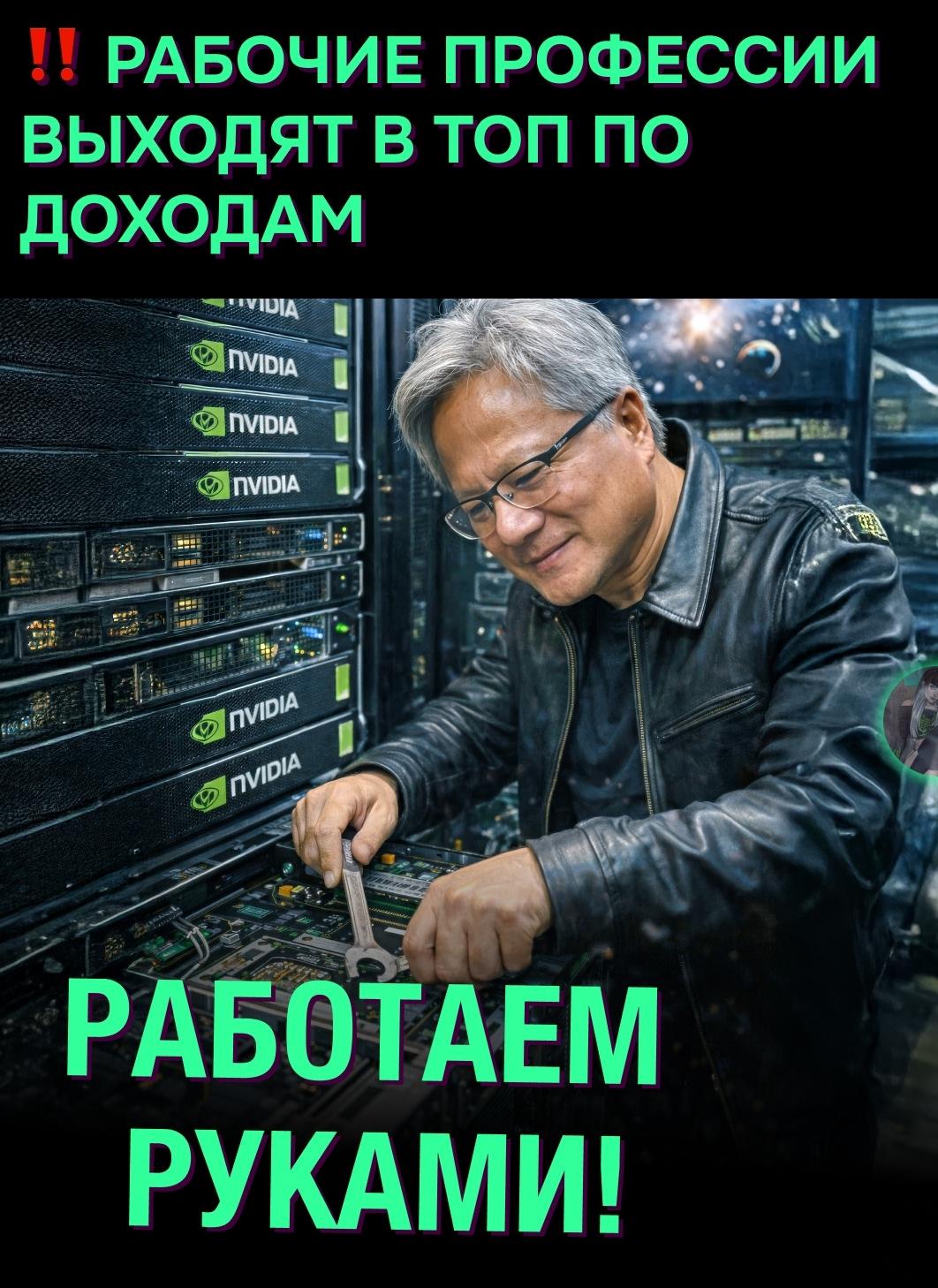 Глава Nvidia Дженсен Хуанг заявил, что на фоне бума ИИ высокие доходы постепенно уходят из IT в рабочие профессии.