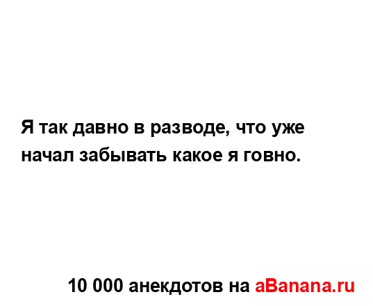 Я так давно в разводе, что уже начал забывать какое я...