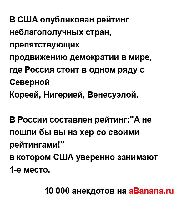 В США опубликован рейтинг неблагополучных стран,...