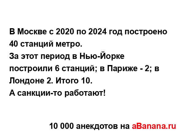 В Москве с 2020 по 2024 год построено 40 станций метро.
...