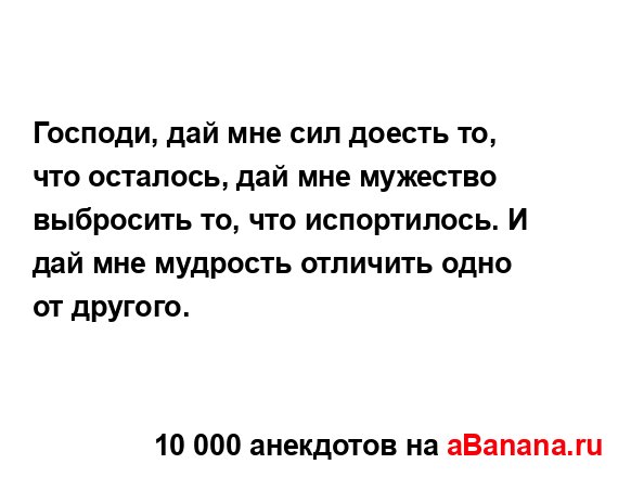 Господи, дай мне сил доесть то, что осталось, дай мне...