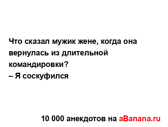 Что сказал мужик жене, когда она вернулась из...