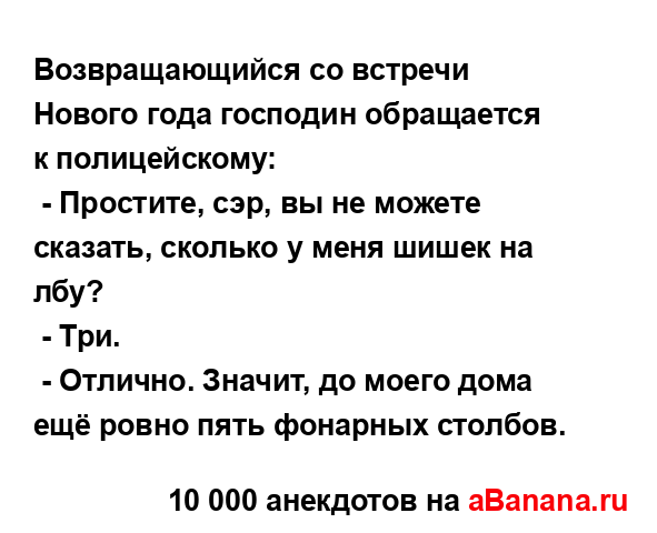 Возвращающийся со встречи Нового года господин...